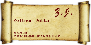 Zoltner Jetta névjegykártya